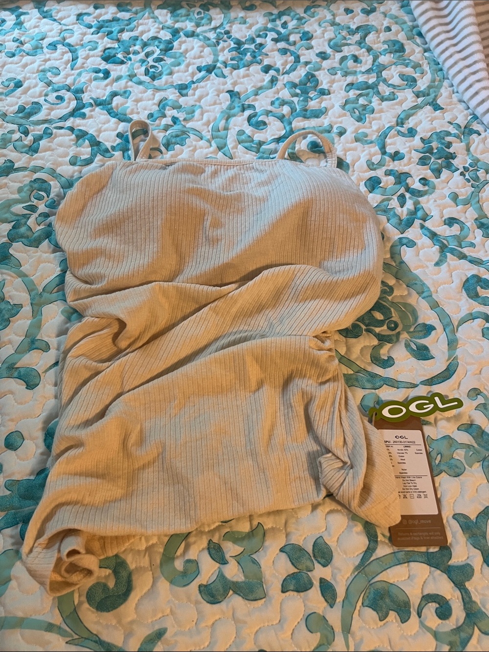 OGL Cream Ribbed Cami Tank